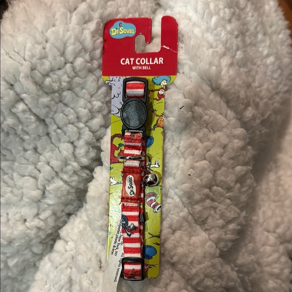 Dr. Seuss Red and White cat Collar